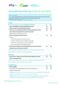 Gezondheidsverklaring Covid-19 Vaccinatie - Huisartsen & Apotheek